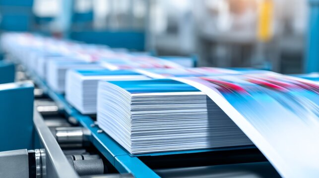 High-Speed Printing and Binding Process with Pages Advancing on Conveyor