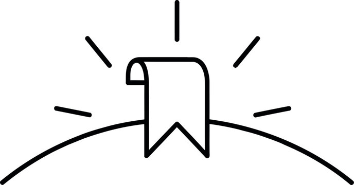 Hand drawn ribbon bookmark isolated on transparent background a simple illustration for notes and reminders