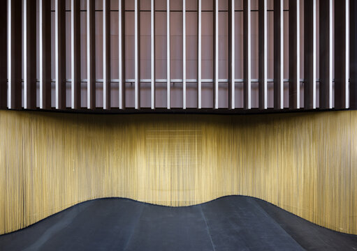 Luxurious nightclub interior with elegant gold accents