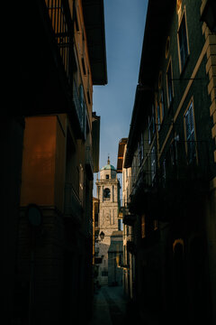 European alleyway with historic architecture