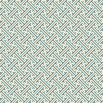 Seamless Sayagata pattern. Repeated interlocking keys background. Oriental ornament. Window tracery image. Ancient ethnic mosaic. Geometric digital paper. Ethnical textile print. Vector artwork.