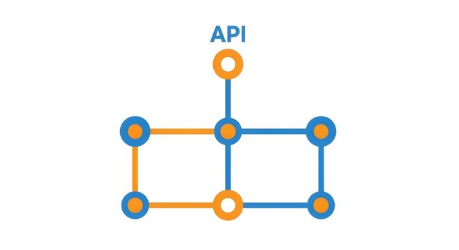 3d isometric api integration network flowchart with connected nodes and data flow