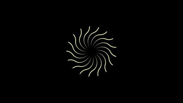 Firework circle burst animation, line blast fireworks effect explosion, seamless celebration visuals on a black screen background,  transparent background with alpha channel.