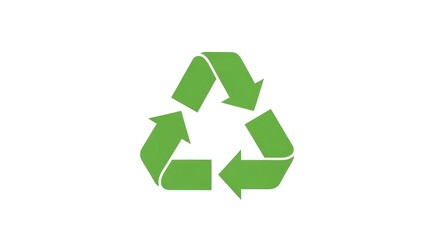 Obraz premium A green recycling symbol made of arrows on a white background
