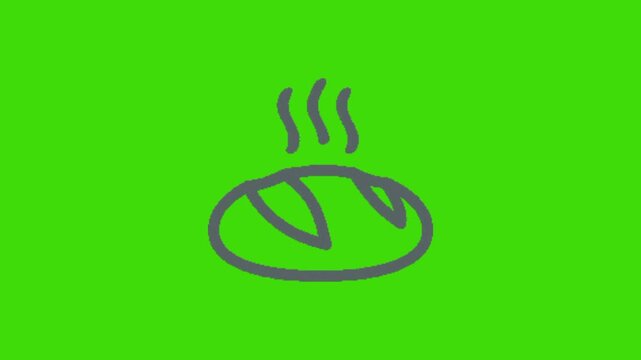 bread animation on green screen