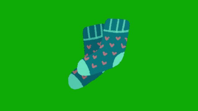 socks animation on green screen