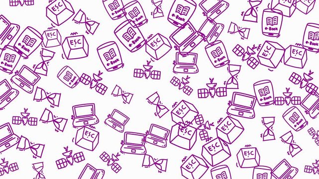 Repeating pattern of technology icons. Suitable for backgrounds, websites, apps, and techrelated designs. Perfect for tech enthusiasts and digital creators.