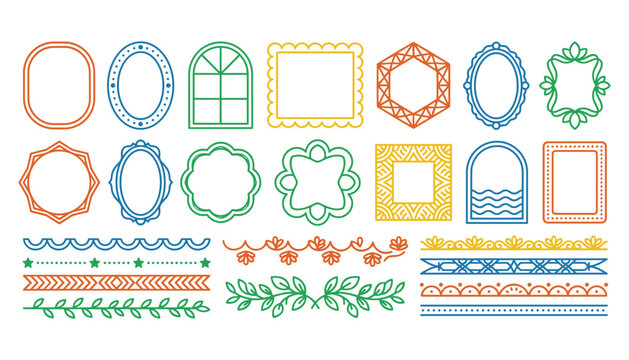 Decorative vector frames borders elegant floral and geometric vector elements