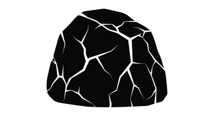 Black rock silhouette on a white background silhouette © IMkM00i76