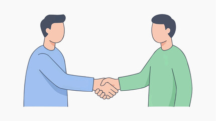 Fototapeta premium Two individuals reach an agreement and cooperation with a handshake, symbolizing partnership and a professional deal.