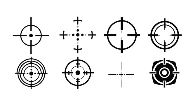 Crosshair target sights collection black silhouette high quality