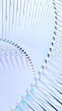 Abstract crystal glass structure, vertical 3d render