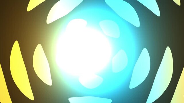 Abstract Radial Glow Energy Loop with Colorful Light Waves in 4K