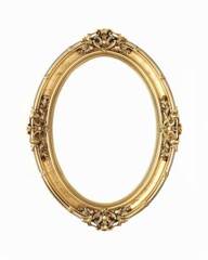 Obraz premium Elegant vintage oval frame with ornate detailing ready for artwork display in any interior setting