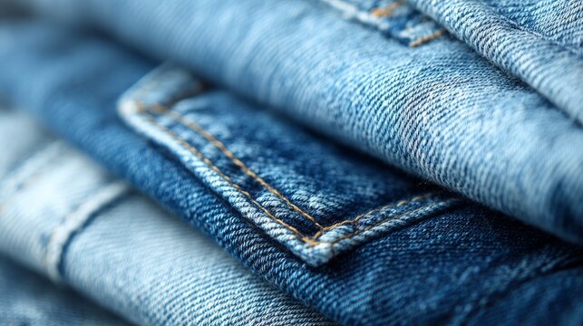 Close-up view of light blue jeans, used as a background.