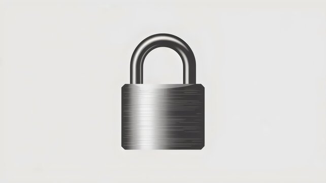Brushed metal security lock icon &ndash; Perfect for authentication services, network safety, or modern interface design.
