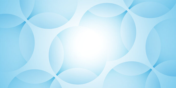 Abstract blue light background with overlapping circles and geometric curves for presentation and web design