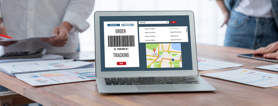 Delivery tracking system for e-commerce and brisk online business to timely goods transportation and delivery