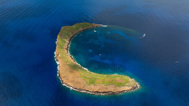 Green Molokini from the air