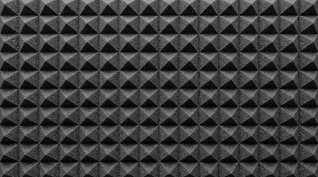  macro photography of dark grey acoustic soundproofing foam panels texture, top-down view