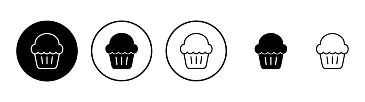 Cup cake icon vector. Cup cake sign and symbol