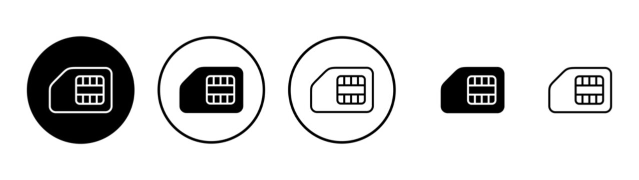 Sim card icon vector. dual sim card sign and symbol