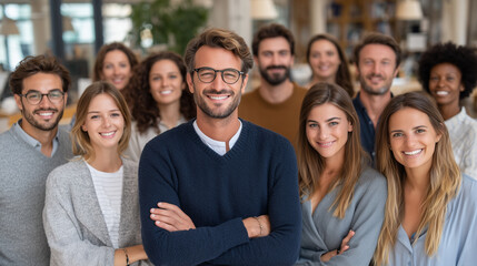 Fototapeta premium Confident team group portrait showing unity and corporate strength. 