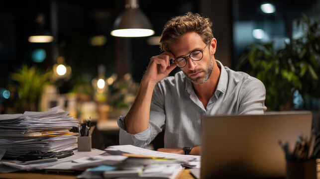  Employee working under pressure representing deadlines and workload.
