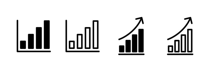 Obraz premium Growing graph Icon vector illustration. Chart sign and symbol. diagram icon