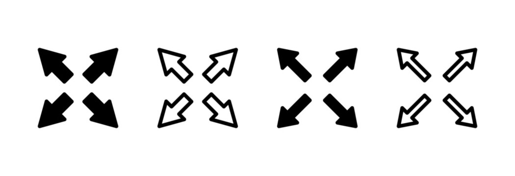Fullscreen Icon vector illustration. Expand to full screen sign and symbol. Arrows symbol