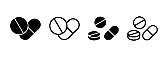 Fototapeta premium Pills icon vector illustration. capsule icon. Drug sign and symbol