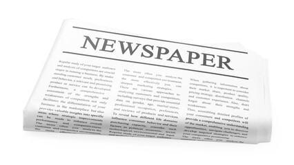 Obraz premium Folded newspaper isolated on white. Printed publication