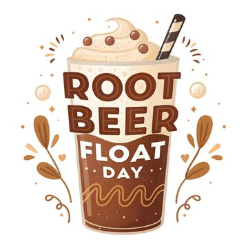 Root Beer Float Day, Sweet Float Celebration, Classic Soda Float Day, Creamy Root Beer Treat, Fizzy Ice Cream Delight