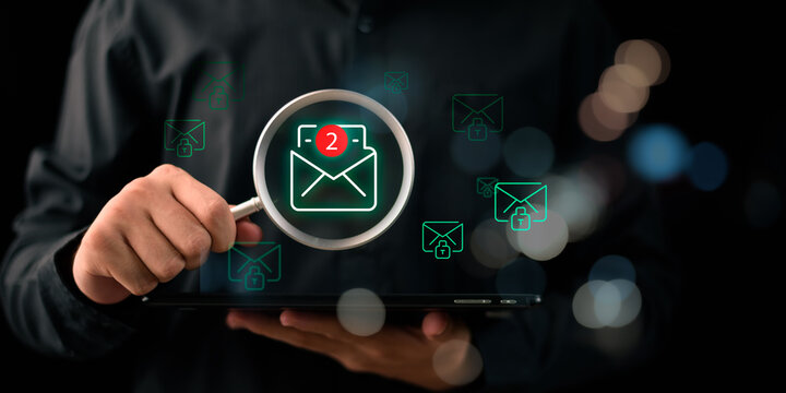 cybersecurity analyst monitors secure email systems using threat detection, phishing prevention, data protection, encryption, access control, and digital security tools to identify suspicious messages