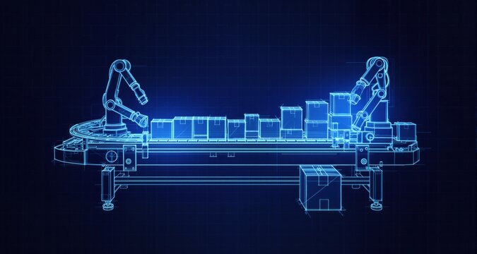 fuResponsive fulfillment in logistics operations, logistics communication and order processing + fulfillment + response time. The style of the blue print drawing is future, in blue colors.

