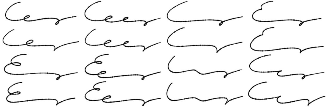 手書きの吹き出しセット ゆるい手描きの横長のおしゃれなあしらい