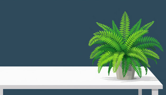 Vibrant Green Plant on Modern Shelf.