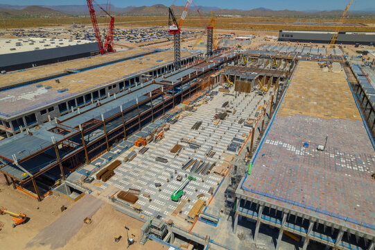 Aerial Overview of Future Fab 3 and 4 Foundations at TSMC Arizona