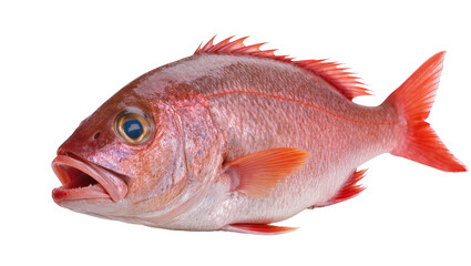 Isolated fresh raw red fish, whole uncooked snapper or rockfish, studio shot, ready to cook © Conor