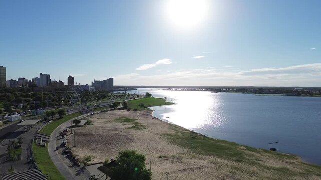 4K Drone Sunset Over Asunci&oacute;n Bay, Paraguay