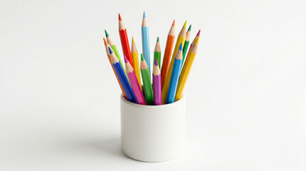 Fototapeta premium colored pencils in a cup