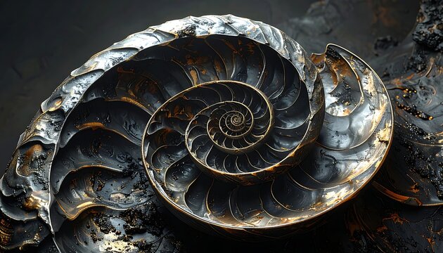 Metallic spiral shell cross-section