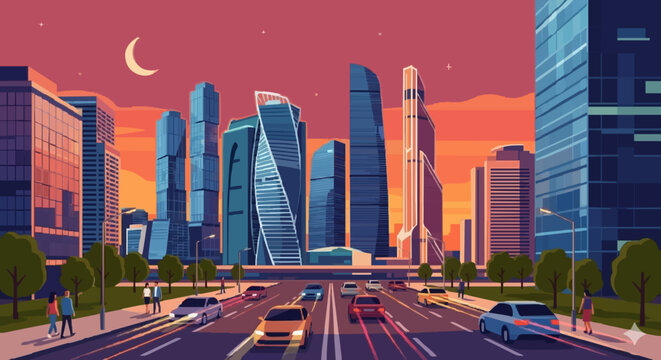 Modern City View at Dusk