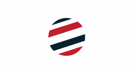 Naklejka premium A symbolic representation of true love through red love stripes forming a heart on a white background with navy blue accents.
