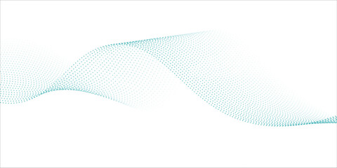 Fototapeta premium Abstract blue wave dotted lines. Graphic element.