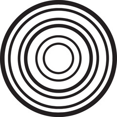 Naklejka premium Sophisticated geometric target pattern featuring five concentric circles of varying width isolated on transparent background for clean minimalist graphic works.