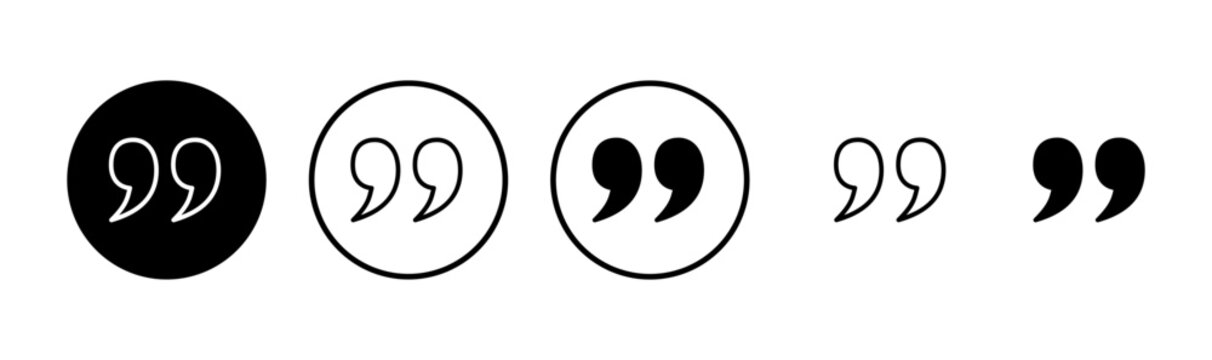 Quote icon logo design. Quotation mark sign and symbol