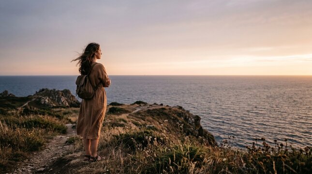 A young woman on the beach