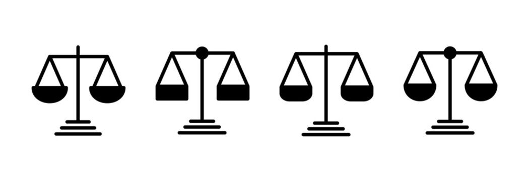 Scales icon symbol for apps and websites. Law scale icon. Justice sign and symbol