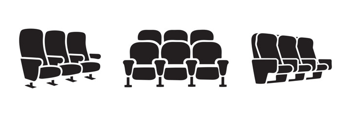 Fototapeta premium Theaters, auditoriums, cinema seat icon vector, home theaters symbol, vector illustration